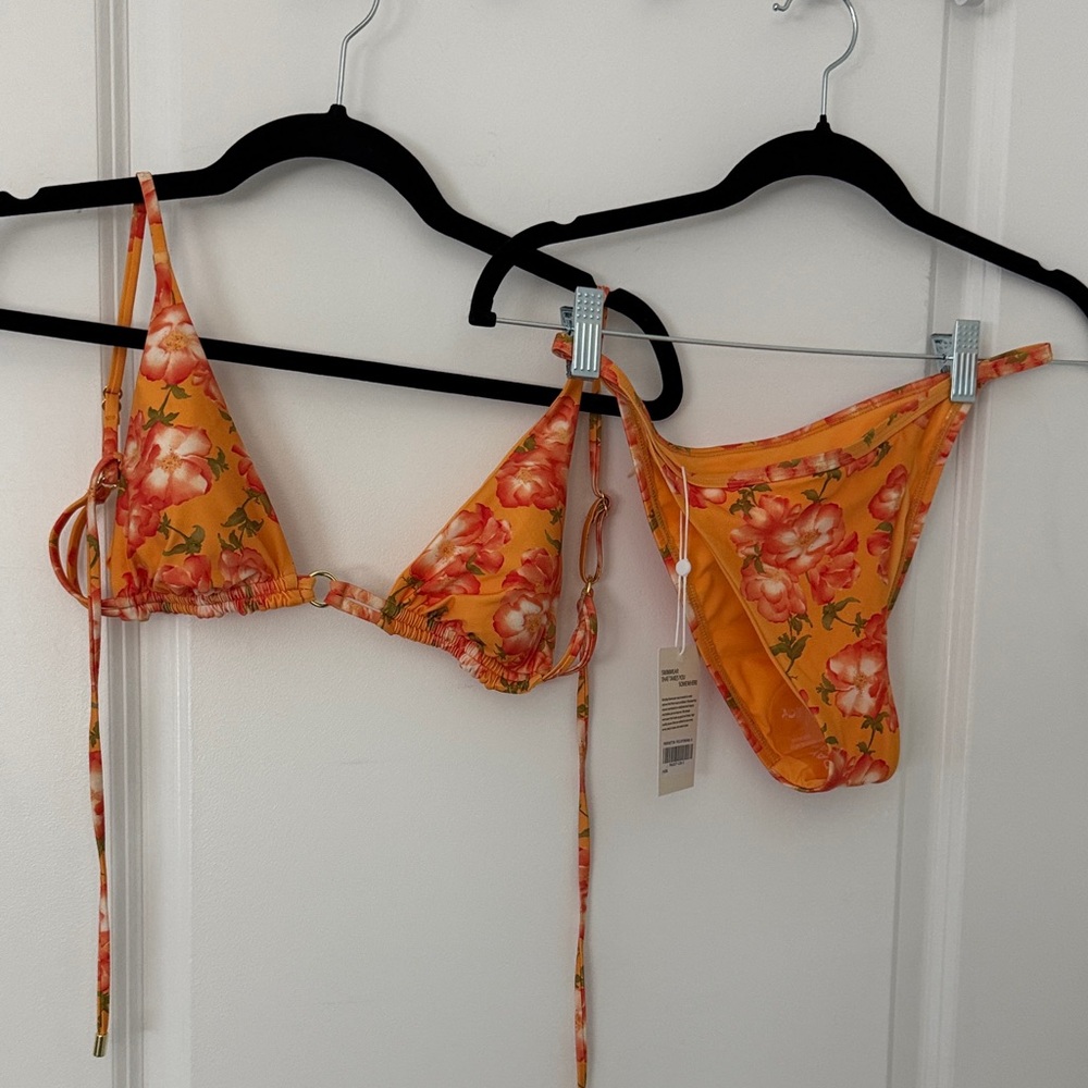 Monday Swimwear Orange Floral Bikini